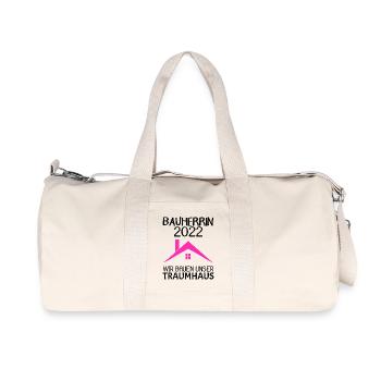 Bauherrin Hausbau Baustelle Richtfest 2022 - Recycelte Canvas-Sporttasche von Stanley/Stella - Naturweiß - Vorne