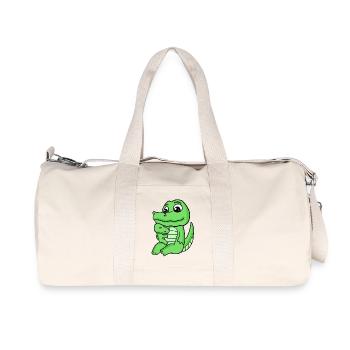 Famille crocodile - Crocodile avec bébé - Crocodile - Sac de sport en toile recyclée Stanley/Stella - blanc naturel - Devant