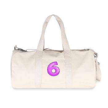 6 Lila - Recycelte Canvas-Sporttasche von Stanley/Stella - Naturweiß - Vorne