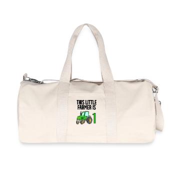 Traktor 1 Jahre Junge 1. Geburtstag Sohn - Recycelte Canvas-Sporttasche von Stanley/Stella - Naturweiß - Vorne