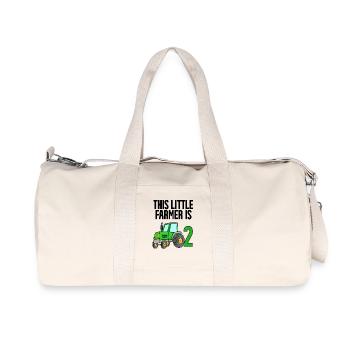 Traktor 2 Jahre Junge 2. Geburtstag Sohn - Recycelte Canvas-Sporttasche von Stanley/Stella - Naturweiß - Vorne