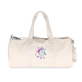 Einhorn Sterne Glitzer Regenbogen - Recycelte Canvas-Sporttasche von Stanley/Stella - Naturweiß - Vorne