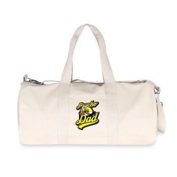 Psycho - Papa - Psycho - Dad - Recycelte Canvas-Sporttasche von Stanley/Stella - Naturweiß - Vorne