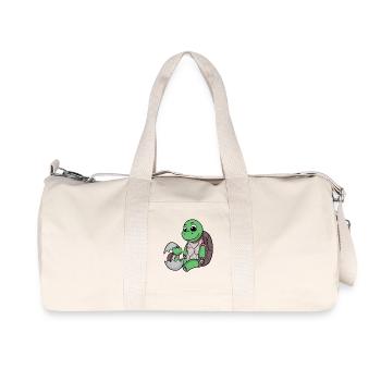 Tortue avec Bébé Tortue - Sac de sport en toile recyclée Stanley/Stella - blanc naturel - Devant