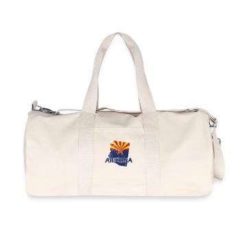 Arizona State Outline Map USA - Recycled Canvas Sports Bag by Stanley/Stella - natural - Front