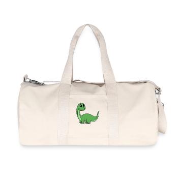 Dino Motiv - Recycelte Canvas-Sporttasche von Stanley/Stella - Naturweiß - Vorne