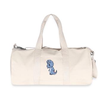 Dino Motiv - Recycelte Canvas-Sporttasche von Stanley/Stella - Naturweiß - Vorne