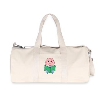 Gehirn am Lesen - Recycelte Canvas-Sporttasche von Stanley/Stella - Naturweiß - Vorne