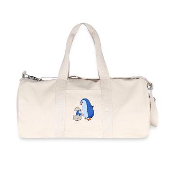 Pingouin avec Bébé Pingouin - Sac de sport en toile recyclée Stanley/Stella - blanc naturel - Devant