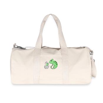 Caméléon avec bébé caméléon - Sac de sport en toile recyclée Stanley/Stella - blanc naturel - Devant