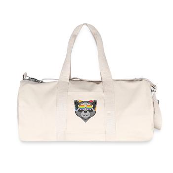 ANIMAL LGBT Raton laveur Rainbow Heart - Sac de sport en toile recyclée Stanley/Stella - blanc naturel - Devant