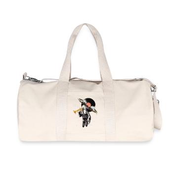 Galactic Music Astronaut with Turntable - Recycled Canvas Sports Bag by Stanley/Stella - natural - Front