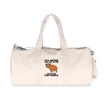 Capybara Wasserschwein - Recycelte Canvas-Sporttasche von Stanley/Stella - Naturweiß - Vorne