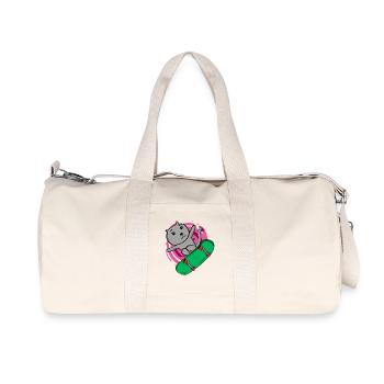 Cat Russian Blue en tant que patineur avec skateboard - Sac de sport en toile recyclée Stanley/Stella - blanc naturel - Devant