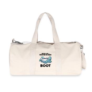 Motorboot Kapitän Boot Boote Seefahrt - Recycelte Canvas-Sporttasche von Stanley/Stella - Naturweiß - Vorne