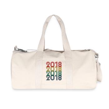 Cool Retro 2018, 5 Years Old, 5th Birthday Kids - Recycled Canvas Sports Bag by Stanley/Stella - natural - Front