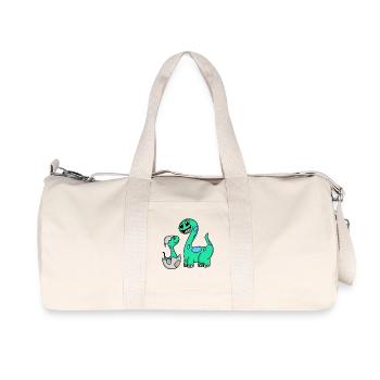 Dinosaurs with Baby Dinosaurs - Recycled Canvas Sports Bag by Stanley/Stella - natural - Front