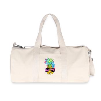 spritzige Ananas Frucht mit Gesicht - Recycelte Canvas-Sporttasche von Stanley/Stella - Naturweiß - Vorne