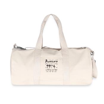 1974 - Jahrgang 1974 - Recycelte Canvas-Sporttasche von Stanley/Stella - Naturweiß - Vorne