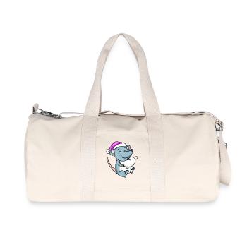 Mouse with pillow and sleeping cap - Recycled Canvas Sports Bag by Stanley/Stella - natural - Front