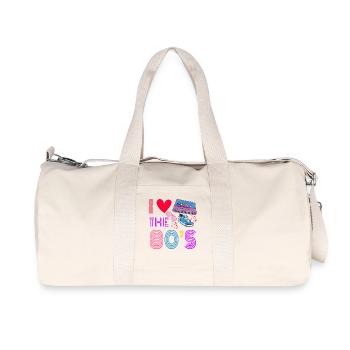 Cassette Tape Retro I Love The 80S Costume I Heart - Recycled Canvas Sports Bag by Stanley/Stella - natural - Front