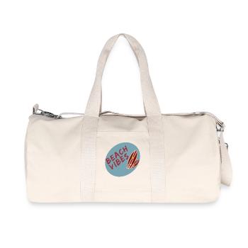 Beach Vibes - Beach Lovers - Recycelte Canvas-Sporttasche von Stanley/Stella - Naturweiß - Vorne