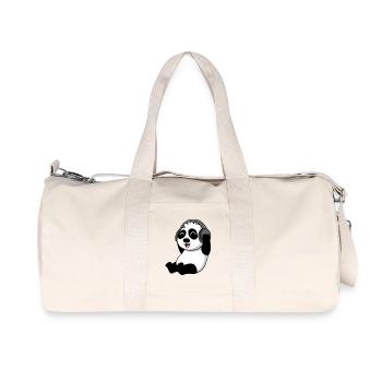 Le panda mignon écoute de la musique - Sac de sport en toile recyclée Stanley/Stella - blanc naturel - Devant