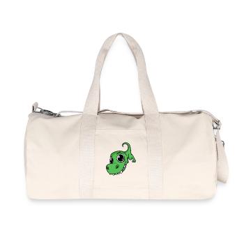Dinosaur Big Face - Dinosaur Head - Recycled Canvas Sports Bag by Stanley/Stella - natural - Front