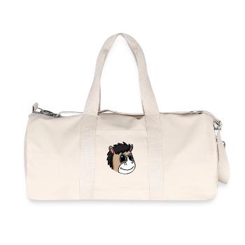 Horse Head Horse Horses - Recycled Canvas Sports Bag by Stanley/Stella - natural - Front