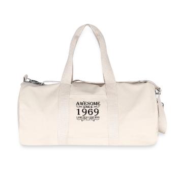 1969 - Born 1969 - Recycled Canvas Sports Bag by Stanley/Stella - natural - Front