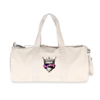 Hipster Skull King - Recycled Canvas Sports Bag by Stanley/Stella - natural - Front