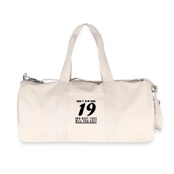 J’ai 19 ans – Cadeau d’anniversaire de 19 ans - Sac de sport en toile recyclée Stanley/Stella - blanc naturel - Devant