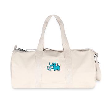 Elephant with baby elephant - Recycled Canvas Sports Bag by Stanley/Stella - natural - Front