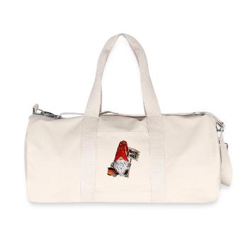 Weihnachts Zwerg Christmas Gnome Frohe Weihnachten - Recycelte Canvas-Sporttasche von Stanley/Stella - Naturweiß - Vorne