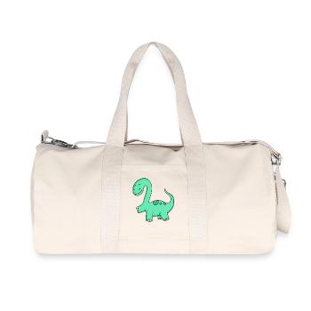 Motif de dinosaure - Sac de sport en toile recyclée Stanley/Stella - blanc naturel - Devant