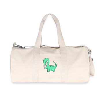 Dinosaur with baby dinosaur - Recycled Canvas Sports Bag by Stanley/Stella - natural - Front