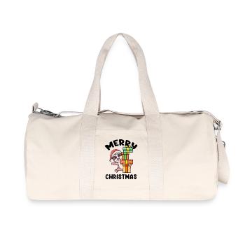 Merry Christmas Sloth with gifts - Recycled Canvas Sports Bag by Stanley/Stella - natural - Front