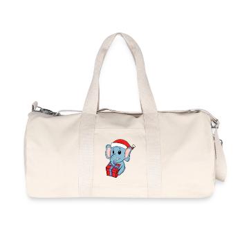 Christmas elephant with gifts - Recycled Canvas Sports Bag by Stanley/Stella - natural - Front
