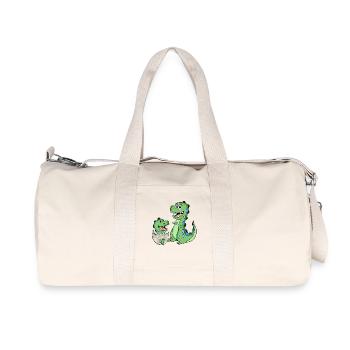 Dinosaur with baby dinosaur - Recycled Canvas Sports Bag by Stanley/Stella - natural - Front