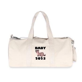 Bébé 2023 - Naissance Enceinte 2023 Grossesse - Sac de sport en toile recyclée Stanley/Stella - blanc naturel - Devant