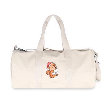 Squirrel Christmas Sleep Sleep Tired - Recycled Canvas Sports Bag by Stanley/Stella - natural - Front