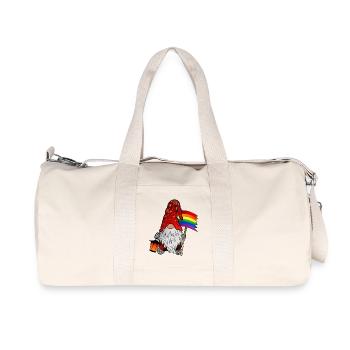 Gnome de Noël avec drapeau de la Gay Pride - Sac de sport en toile recyclée Stanley/Stella - blanc naturel - Devant