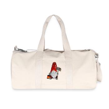 Gnome de Noël effronté Gnome - Sac de sport en toile recyclée Stanley/Stella - blanc naturel - Devant