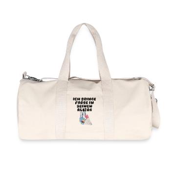 Ich Bringe Farbe In Deinen Alltag Nageldesignerin - Recycelte Canvas-Sporttasche von Stanley/Stella - Naturweiß - Vorne