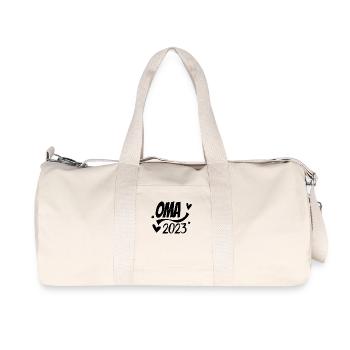 Oma 2023 - Werdende Oma 2023 - Recycelte Canvas-Sporttasche von Stanley/Stella - Naturweiß - Vorne