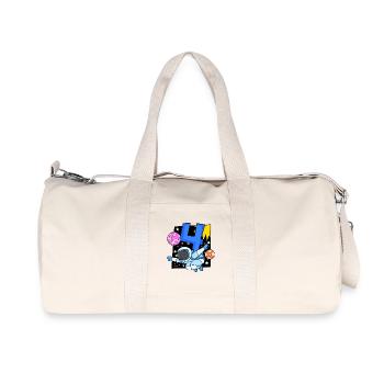 4e anniversaire 4 ans Espace jeune astronaute - Sac de sport en toile recyclée Stanley/Stella - blanc naturel - Devant