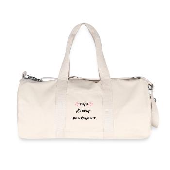 papa d'amour pour toujours - Sac de sport en toile recyclée Stanley/Stella - blanc naturel - Devant