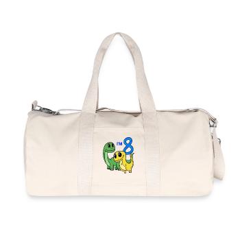 8. Geburtstag Junge - 8 Jahre Dino Geschenk - Recycelte Canvas-Sporttasche von Stanley/Stella - Naturweiß - Vorne