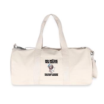 Müde Spruch lustig Schlafen Ausschlafen Faul - Recycelte Canvas-Sporttasche von Stanley/Stella - Naturweiß - Vorne
