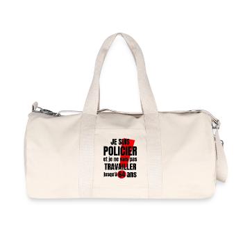policier, police, retraite police - Sac de sport en toile recyclée Stanley/Stella - blanc naturel - Devant